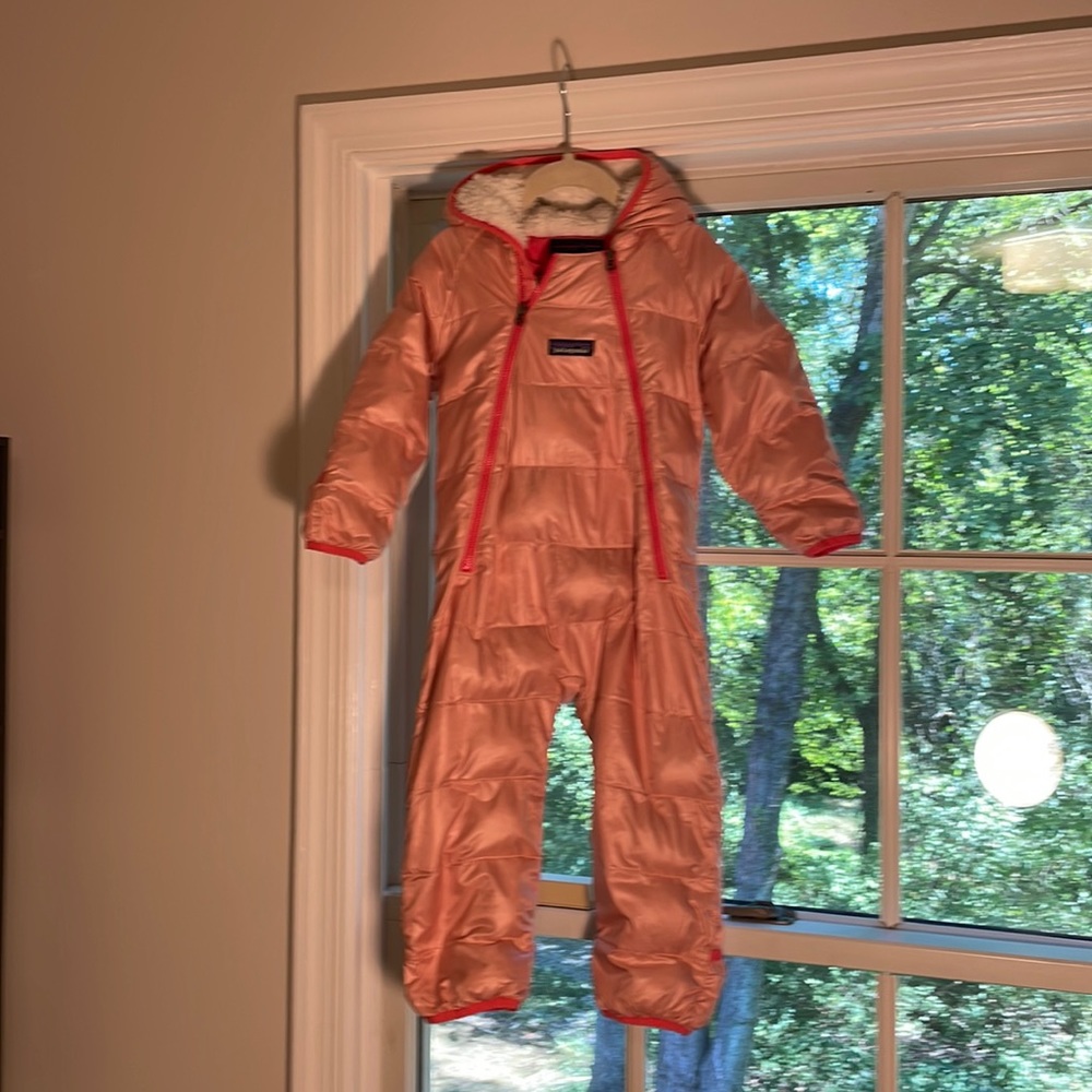Patagonia pink snowsuit (6-12 mos)